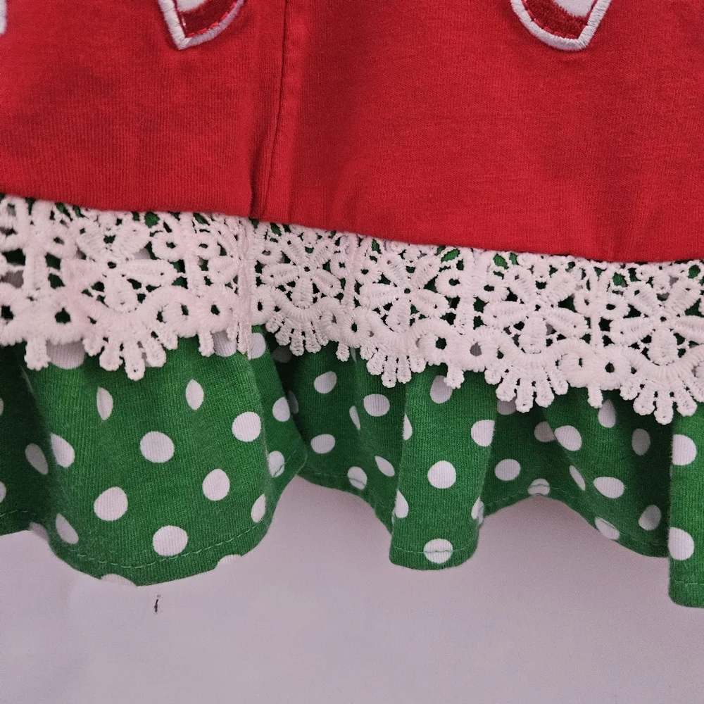 Rare Editions Red Christmas Holiday Dress with Candy Cane Design (Pre-Ow)
